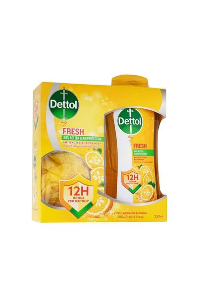 Dettol Dettol Fresh Body Wash Lemon & Orange Blossom - 250ml + Loofah
