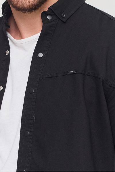 a02teks Мъжка риза Slim Fit Slim Fit от памучен деним без джобове