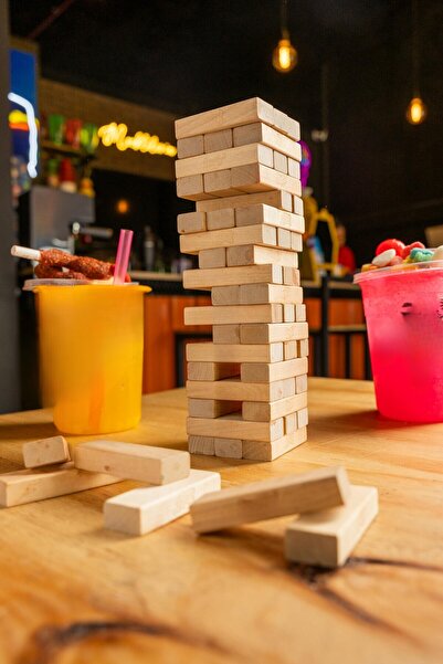 BuMeria لعبة جينجا دومينو خشبية عالية الجودة، مكونة من 54 قطعة، لتطوير استرات...