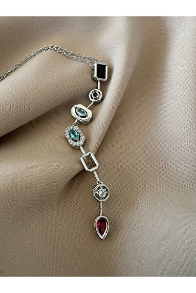 SOFT Colorful Stone Model Y Shape Design Women's Necklace