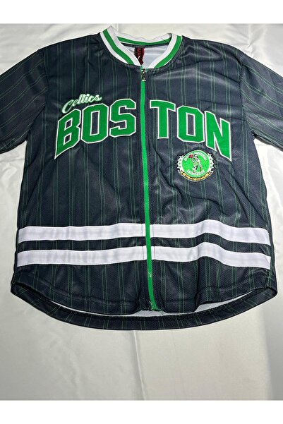 Plus Eighteen NBA TEAMS SİYAH BASKETÇİ GÖMLEK FERMUARLI BOSTON CELTICS