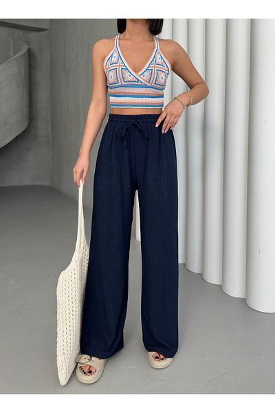 ALİKA Women's Elastic Palazzo Trousers