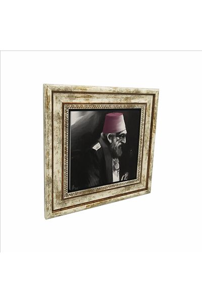 Sadrazam 2. Tablou cu piatră naturală imprimată Abdulhamid (25 X 25 KRT-97)