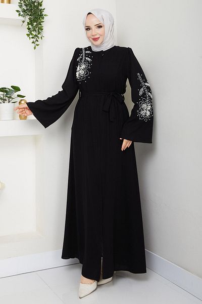 InStyle Black Ferace with White Pearl