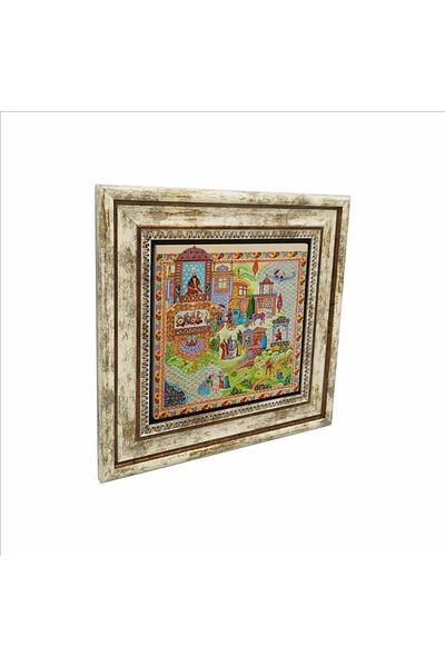 Sadrazam Pictură cu piatră naturală imprimată în miniatură de grădină a palatului (25 X 25 KRT-119)