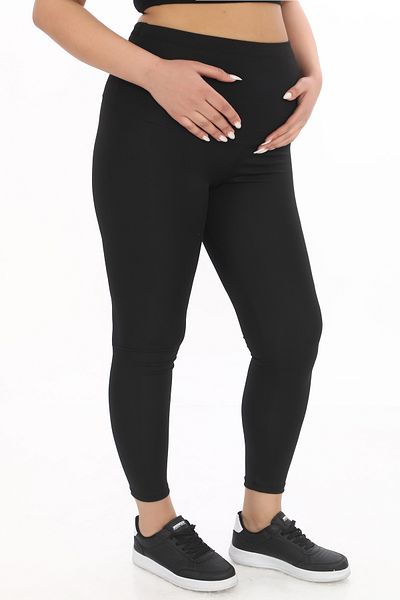 SAUNA SUIT Colanți negri de maternitate pentru femei |   Jambiere de sarcină confortabile și elastice, cu suport pentru talie înaltă