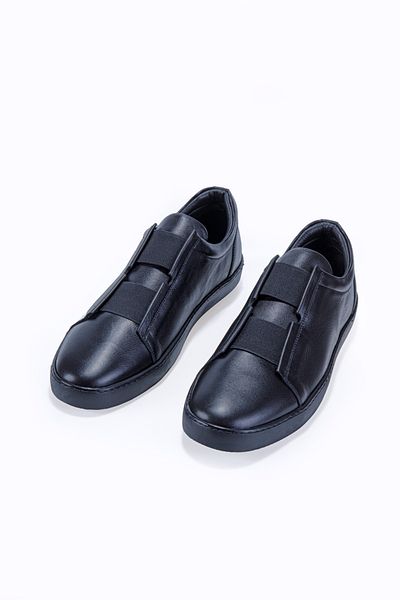 Vantaggio Ferox Black Genuine Leather Large Size Men's Sneaker Shoes, Daily Casual Shoes