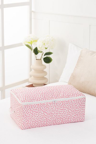 REKHOME Set de 2 bază de pulbere cu frunze de dimensiune medie, tip canapea extensibilă, pulover, organizator, pătură, 52x28x21