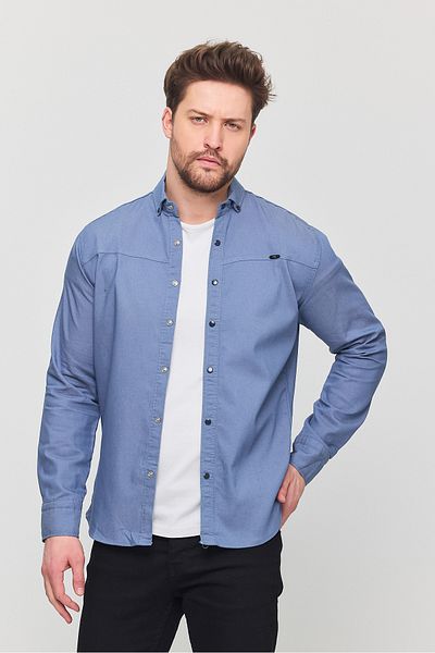 a02teks Cămașă pentru bărbați, slim fit, din bumbac, fără buzunare