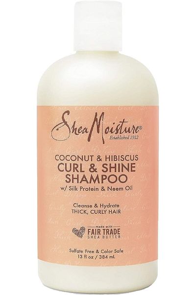 Shea Moisture Coconut & Hibiscus Curl & Shine Shampoo For Unisex 13 Oz, Multi, 384 ml (Pack Of 1)