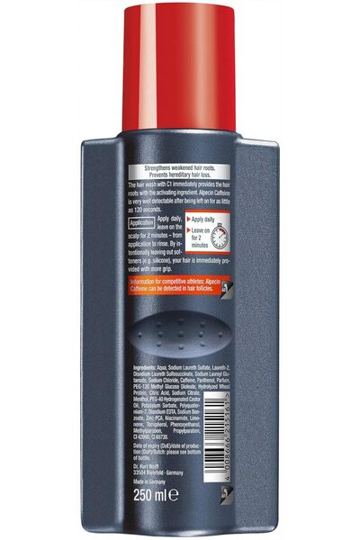 ALPECİN Alpecin Caffeine Shampoo C1 1X 250Ml | Prevents And Reduces Hair Loss | Energizer For Strong Hair |