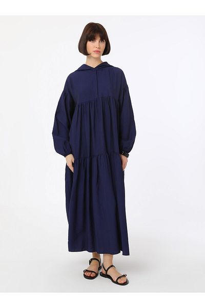 Benin Hijab Dress - Navy Blue - Benin