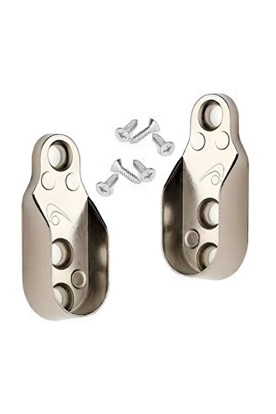 PAZARACTİVE Oval Askı Boru Flanş Düz 2’li Paket Dolap Oval Askı Borusu Aparatı Flanşı Tüm Markalara Uyumlu