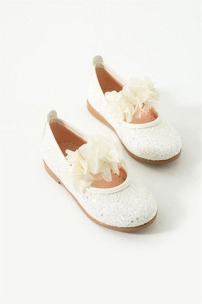 Mia Lui Laura Girl's Glittery Flower Ballerina White 26-30 L123P