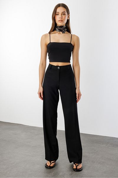 GENIUS STORE Γυναικείο υφασμάτινο παντελόνι ψηλόμεσο φαρδύ πόδι ΠΑΝΤΕΛΟΝΙ-004