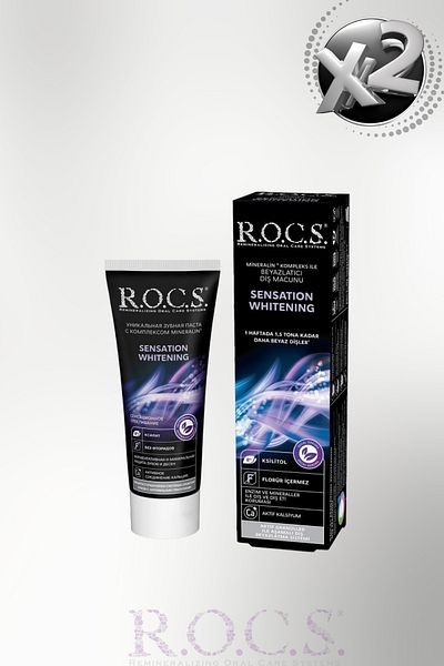 R.O.C.S. Sensation Whitening Toothpaste 60 ml Extra Whitening Toothpaste (2 Pcs)