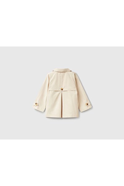 Benetton Kız Çocuk Kısa Trençkot