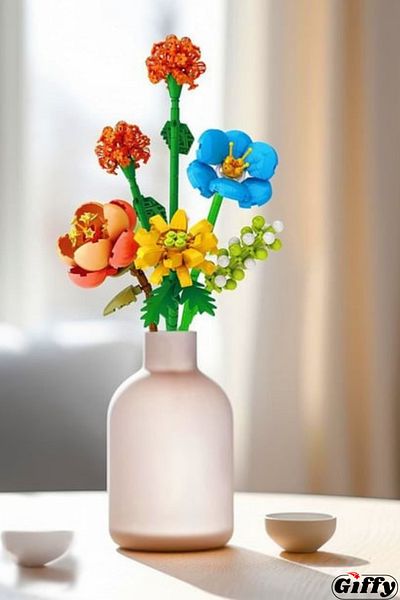 giffy Toy Mini Block 633 Pieces Flower - Various Botanical Flowers Gift Couple and Family Activity