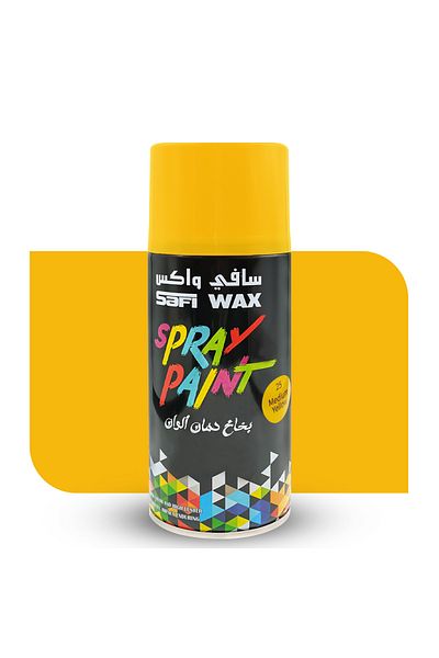 SAFI WAX Spray Paint 400ml Medium Yellow Quick Dry Gloss Finish for Wall Wood Metal & More