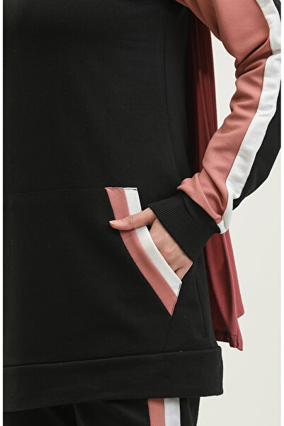 sefamerve İkili Eşofman Takım 23044-03 Siyah Gül Kurusu