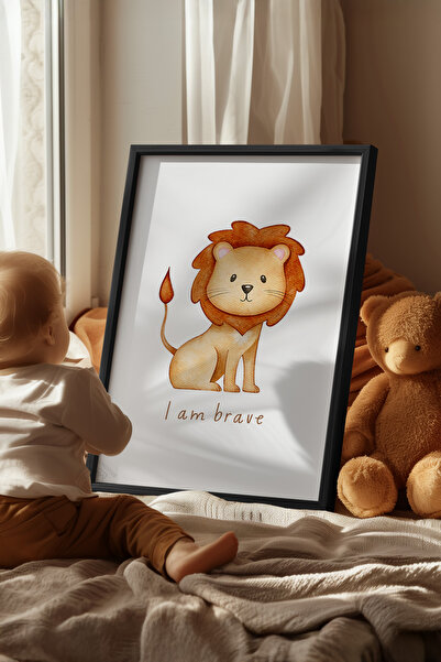 Basquiart Poster cu ramă neagră pentru camera copiilor, camera bebelușilor, t...