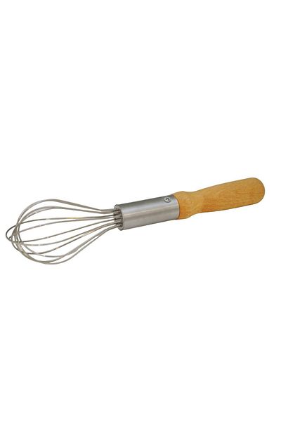 EW's Kitchenware Stainless steel hand whisk with wooden handle