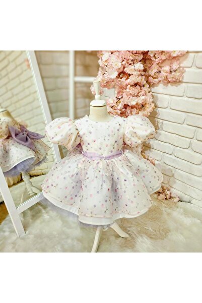 Hly Karol Tasarım Lila Papatya Vintage Elbise,Doğum günü elbise,fotoğraf çeki...