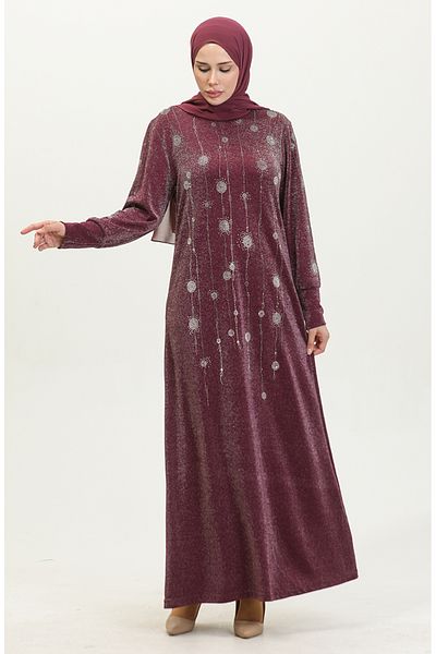 sefamerve Φόρεμα Plum Stone Glitter - 0408-02