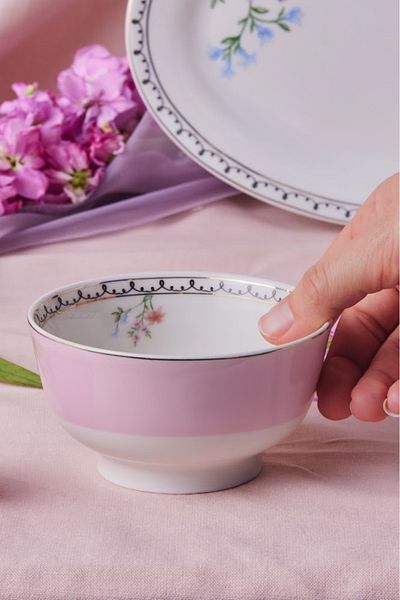 Karaca Minton Snack Bowl 12 cm Pink