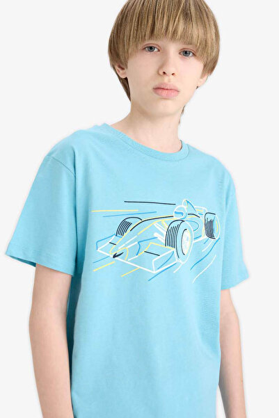 DeFacto Light Blue Boy's T-Shirt F0168A8/Tr248