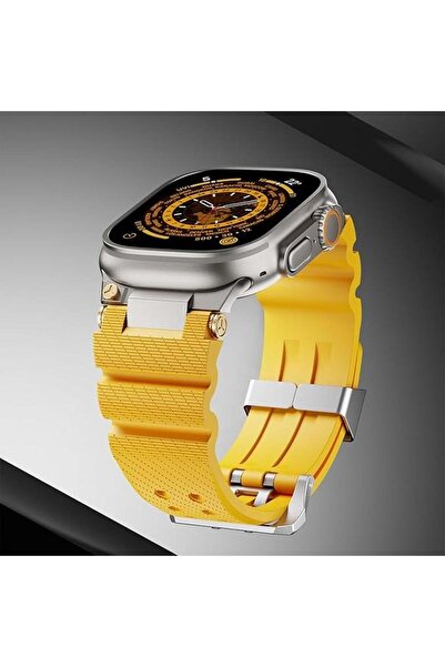 Alstrap Apple Watch Ultra 10 9 8 7 6 Uyumlu 49mm 46mm 45mm 44mm Metal Girişli Kauçuk Kordon Kayış