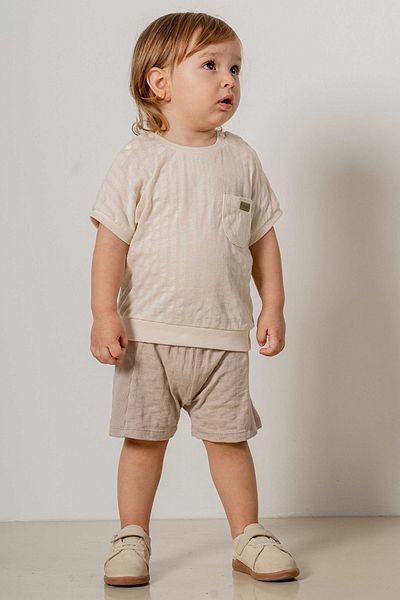 bombe Baby Kids Cotton Short Sleeve Shorts 2-Piece Set Trend Fashion Bottom Top Set