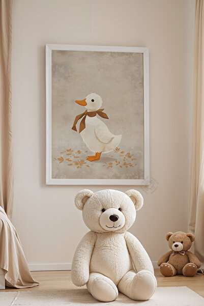 Basquiart Poster cu ramă albă pentru camera copiilor, camera bebelușilor, tab...