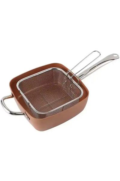 Herum Non-stick frying pan set with lid and accessories, Brown/Grey, 24 x 24 x 10 cm, 4 pcs