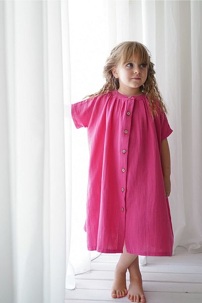 Catz Kids Rochie Sunny din muselina fuchsia