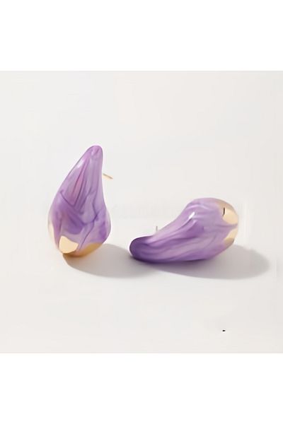 Çelik Purple Bottega Earrings