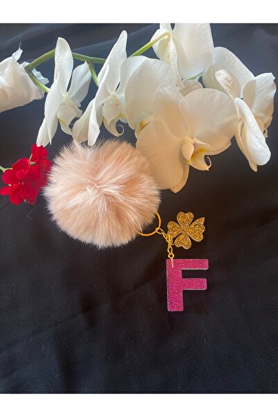 Bellinzona Breloc cu litera F, cu sclipici mov, accesoriu pentru geantă [cu o...