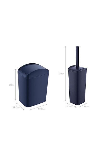 Smartware Μαλακός κάδος απορριμμάτων και βούρτσα WC Navy Blue