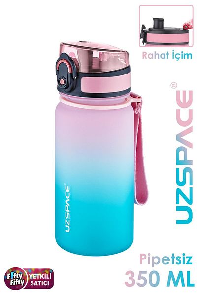 Uzspace 350 ml Double Color Softtouch Tritan Children's Water Bottle Without Straw -Ffcol350Mluzs