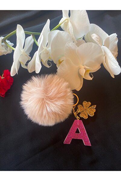 Bellinzona Breloc cu litera A cu sclipici mov - Accesoriu pentru geantă