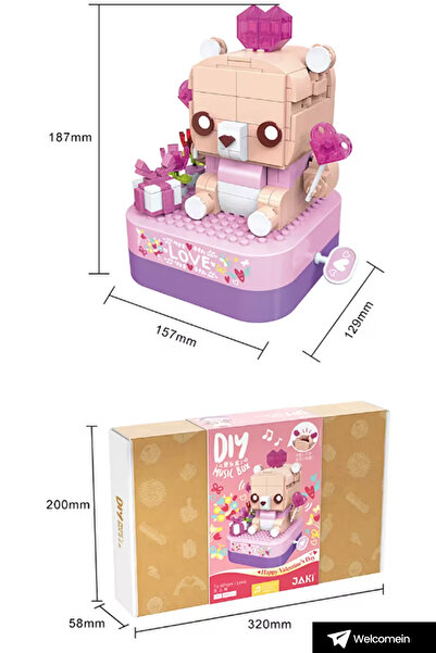 welcomein Vagon Life Pink Dog Music Box Block Set 405 Pieces -Vagon Life +8 Years