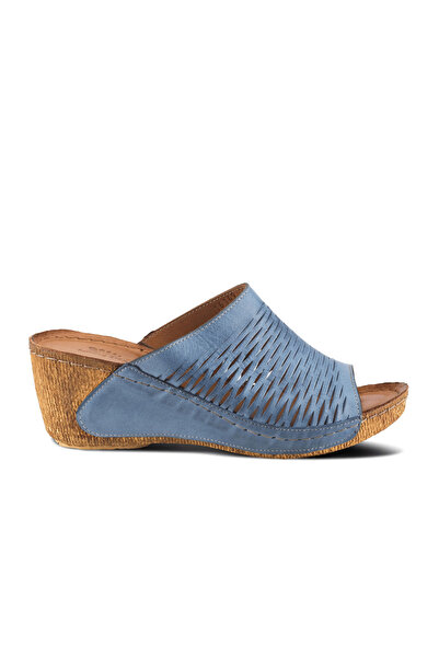 İNZE AYAKKABI Genuine Leather Slippers Model Name: Luma