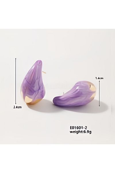 Çelik Purple Bottega Earrings