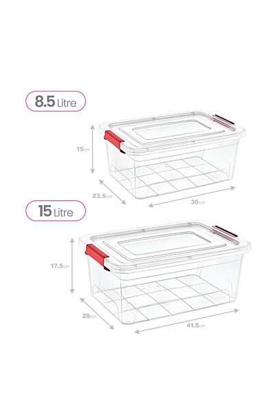 Smartware Set of 2 Smart Box Storage Containers 8-15 Lt