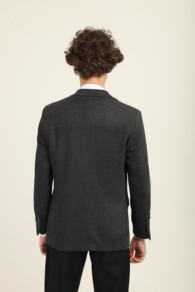 AGUSTİNİ Gray Color Mono Collar Two Buttons Double Slit Blazer Single Jacket Slim Fit |   Agustini
