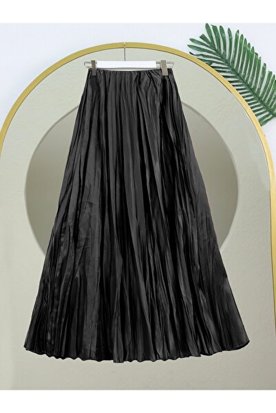 HİJABAYA Fusta din satin cu talie elastică