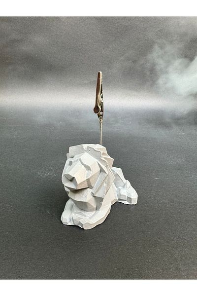 Mithbox Gray Lion Figure Photo Note Holder Note Holder Note Holder