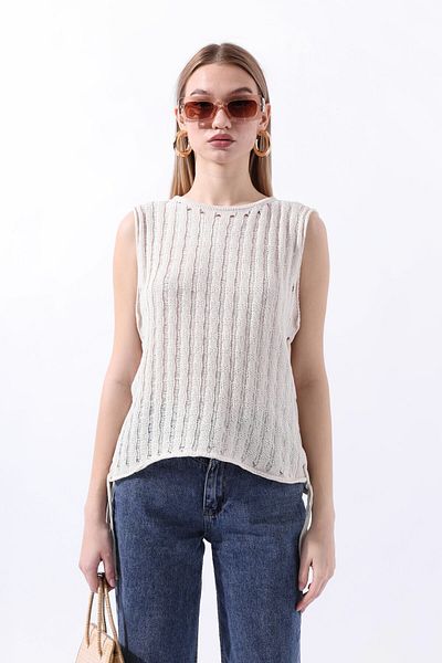 GAJA Women's Side Tie Sleeveless Cotton Jumper Blouse Gj3576