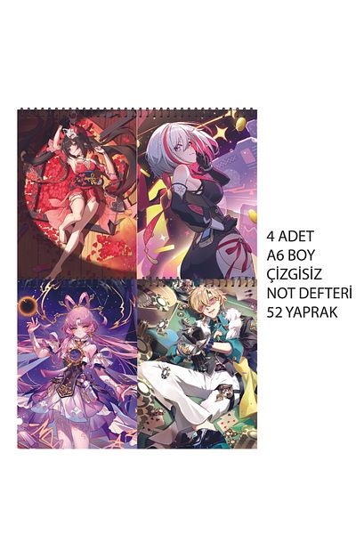 nihonwosekai Set caiet Honkai Star Rail Anime A6 dimensiune 52 coli fără linii