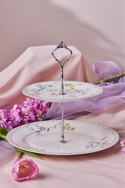 Karaca Minton Layered Cookie Holder 25 cm